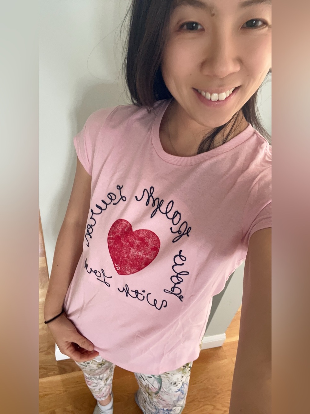 Ralph Lauren girl Pink Heart Graphic Tee - Red Heart Design